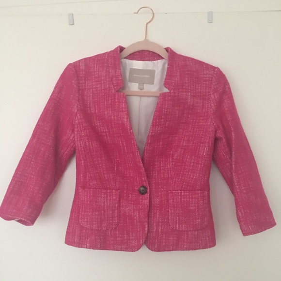 Banana Republic Jackets & Blazers - Banana republic hot pink blazer one button 2 tweed